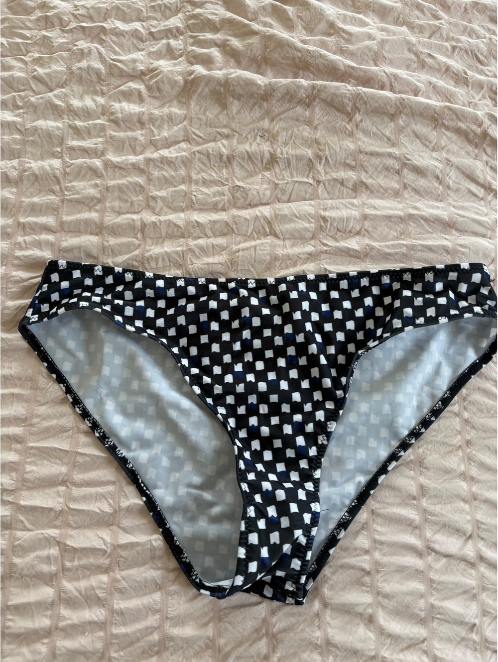 Men's Black and White Checkered Trunks Size XXL